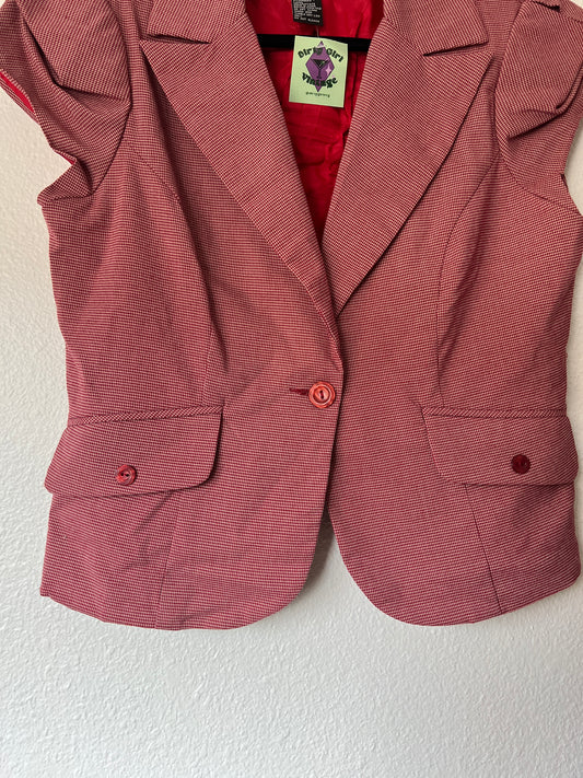 Red Houndstooth Blazer Top (m/l)