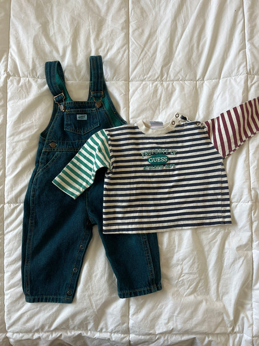 Vintage Guess Two Piece Overalls Set (12 mo)