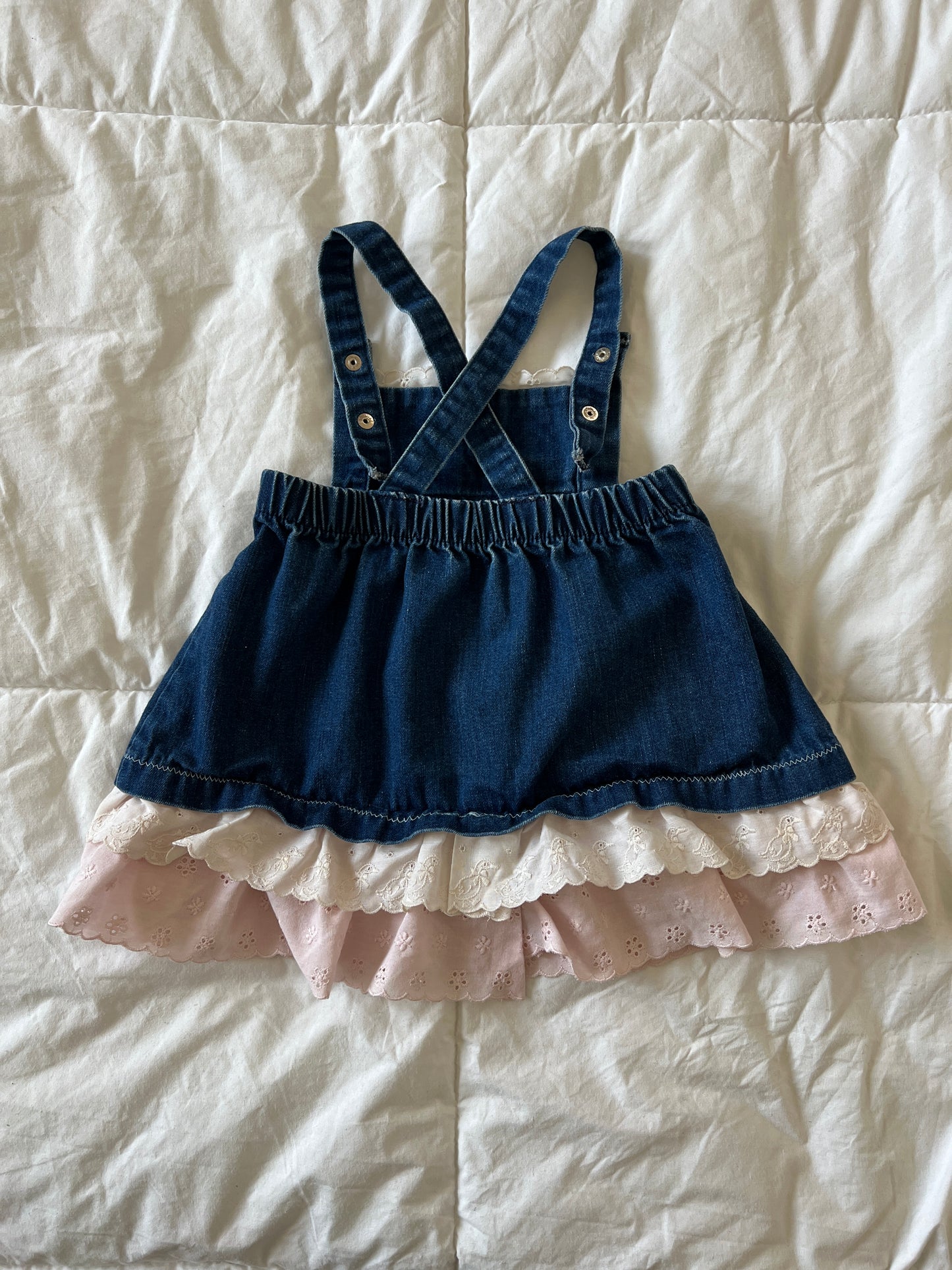 Denim Ribbon Baby Dress (12-24mo)