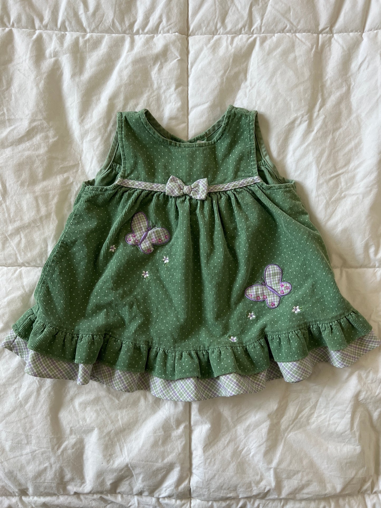 Green Butterfly Baby Dress (12mo)
