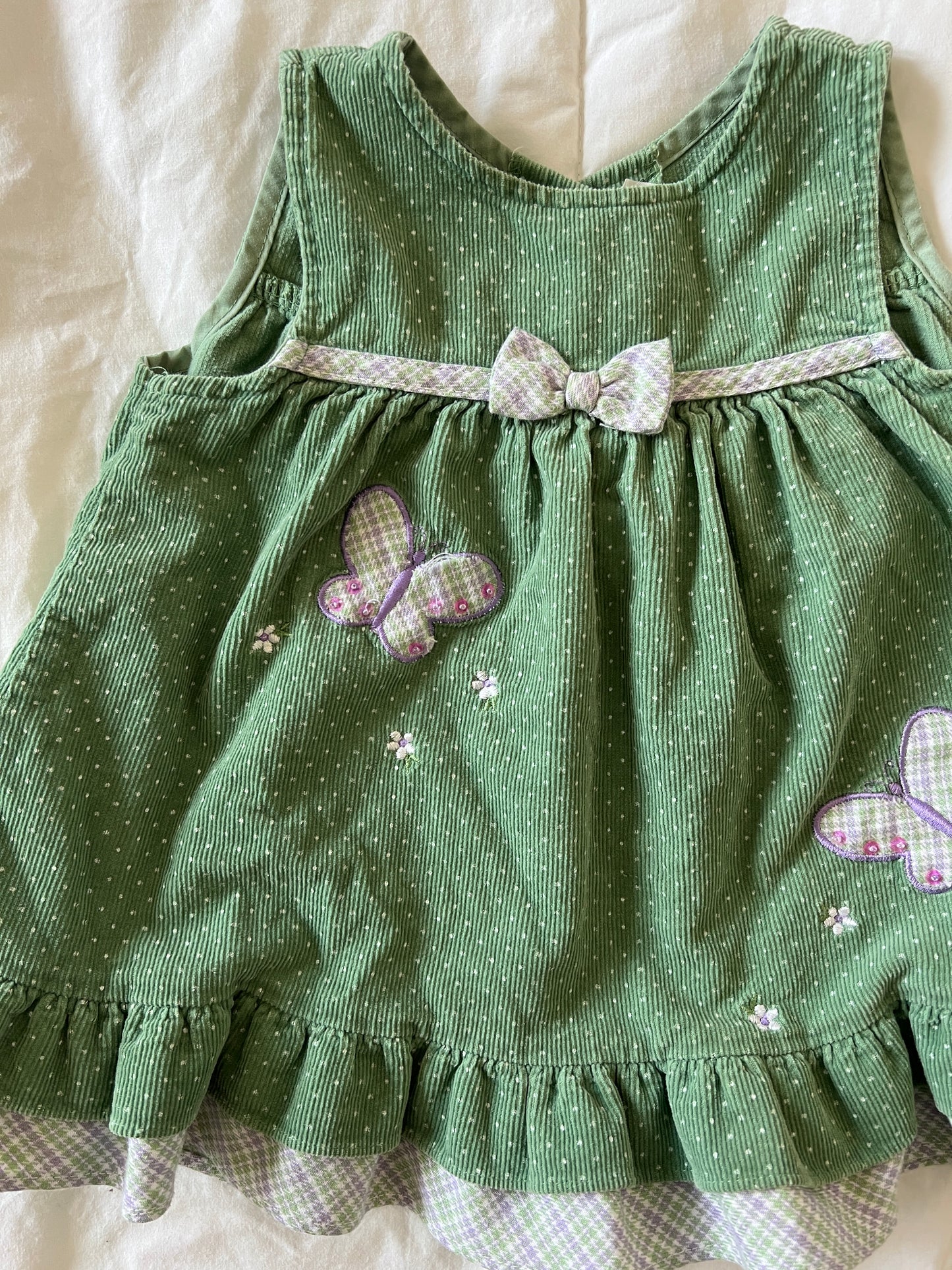 Green Butterfly Baby Dress (12mo)